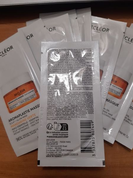 Decleor Маска для обличчя Green Mandarin Aromaplastie Glow Mask (саше 5 мл) MC-00607 фото